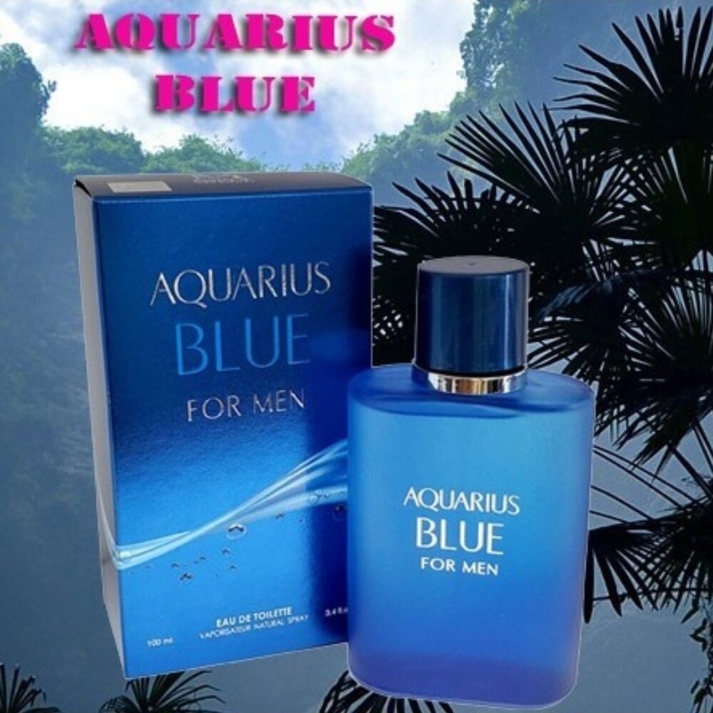 AQUARIUS BLUE For Men Fragrances Eau de Toilette , Mirage Brands 3.4oz